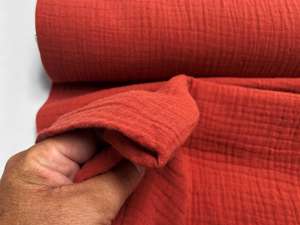 Gauze - florlet dobbelt gauze i paprika, gotz